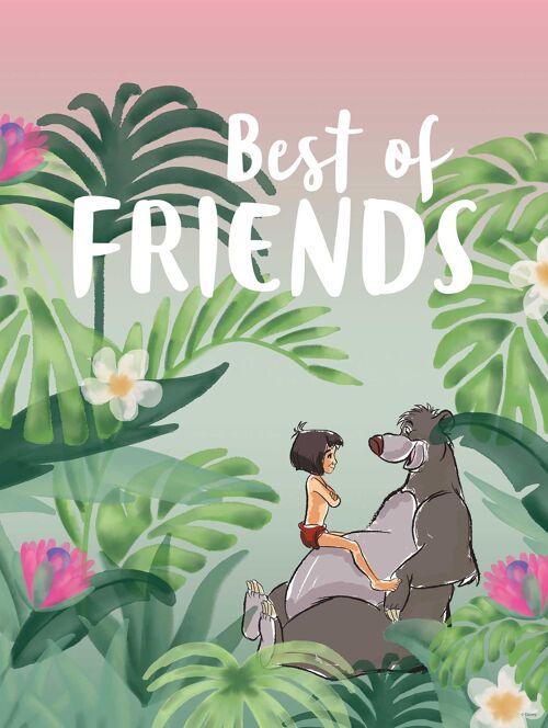 Wandbild - Jungle Book Best of Friends - Größe: 30 x 40 cm