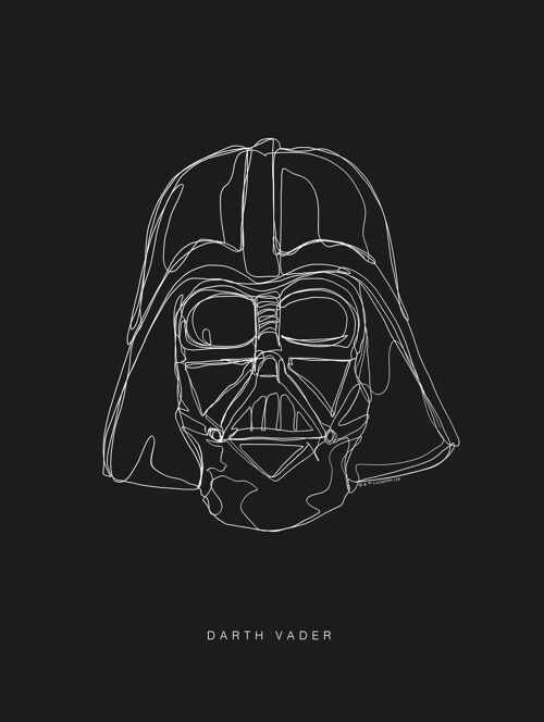 Wandbild - Star Wars Lines Dark Side Vader - Größe: 30 x 40 cm