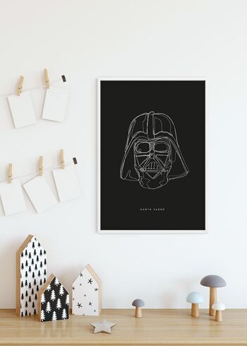 Papier Peint - Star Wars Lines Dark Side Vader - Dimensions : 30 x 40 cm 5