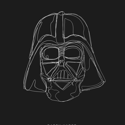 Wandbild - Star Wars Lines Dark Side Vader - Größe: 40 x 50 cm