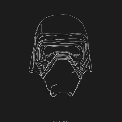 Wandbild - Star Wars Lines Dark Side Kylo - Größe: 40 x 50 cm