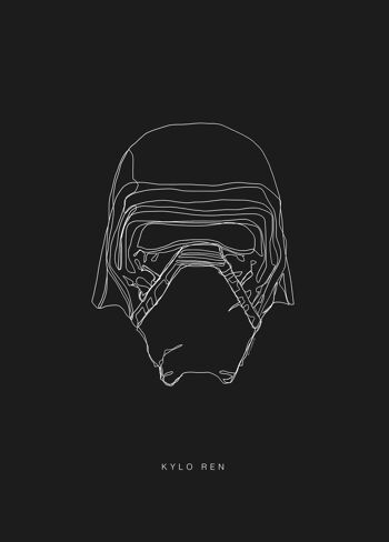 Papier peint - Star Wars Lines Dark Side Kylo - Dimensions : 50 x 70 cm 1