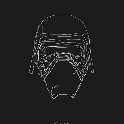 Wandbild - Star Wars Lines Dark Side Kylo - Größe: 50 x 70 cm