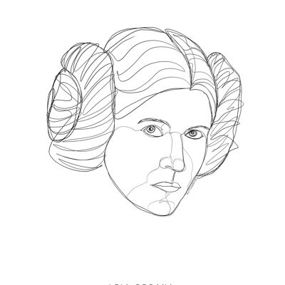 Mural - Star Wars Classic Force Faces Leia - Medida: 30 x 40 cm