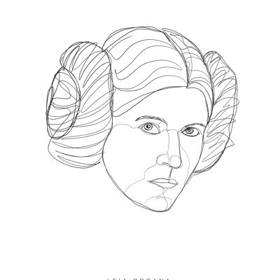 Mural - Star Wars Classic Force Faces Leia - Medida: 40 x 50 cm