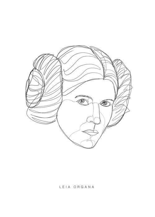 Wandbild - Star Wars Classic Force Faces Leia - Größe: 50 x 70 cm