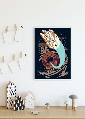 Papier Peint Fresque - Star Wars Classic Vector Asteroid Worm - Taille: 40 x 50 cm 5