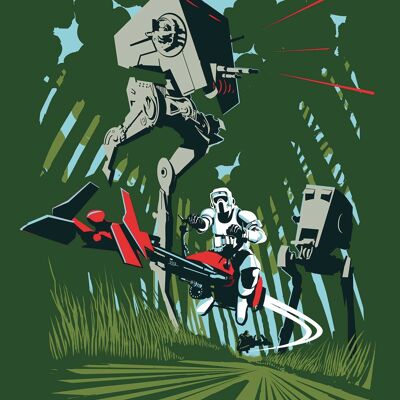 Mural - Star Wars Classic Vector Endor - Size: 40 x 50 cm
