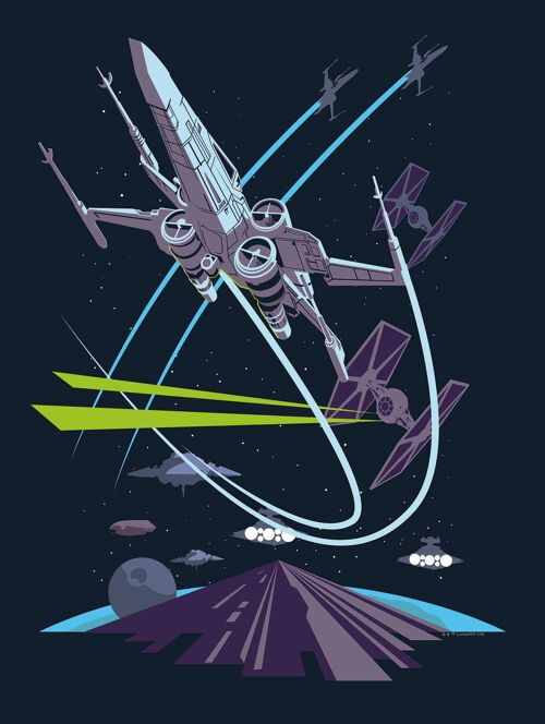 Wandbild - Star Wars Classic Vector X-Wing - Größe: 30 x 40 cm