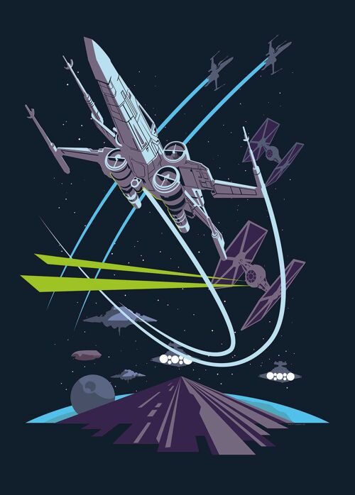 Wandbild - Star Wars Classic Vector X-Wing - Größe: 50 x 70 cm