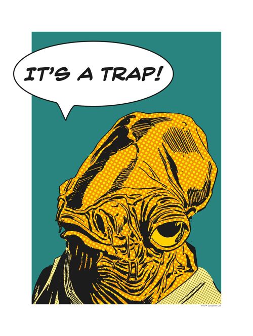 Wandbild - Star Wars Classic Comic Quote Ackbar - Größe: 30 x 40 cm