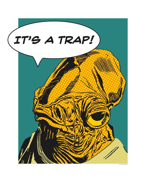 Wandbild - Star Wars Classic Comic Quote Ackbar - Größe: 40 x 50 cm