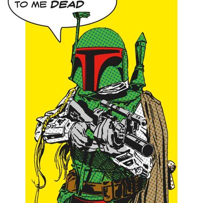 Mural - Star Wars Cómic Clásico Cita Boba_Fett - Tamaño: 30 x 40 cm