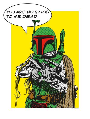Papier peint - Star Wars Classic Comic Quote Boba_Fett - Taille : 30 x 40 cm 1