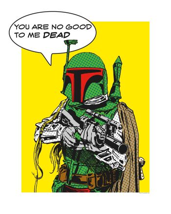 Papier peint - Star Wars Classic Comic Quote Boba_Fett - Taille : 40 x 50 cm 1