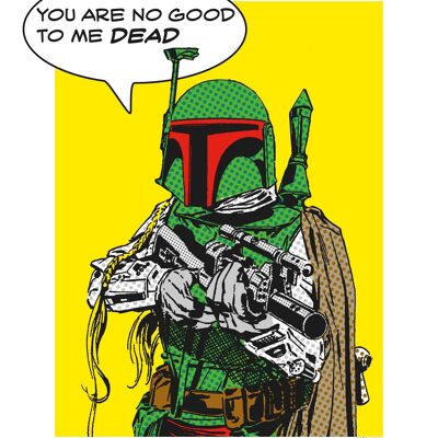 Wandbild - Star Wars Classic Comic Quote Boba_Fett - Größe: 40 x 50 cm