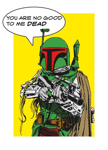 Papier peint - Star Wars Classic Comic Quote Boba_Fett - Taille : 50 x 70 cm 1