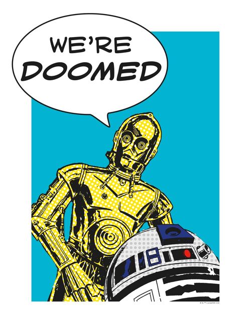 Wandbild - Star Wars Classic Comic Quote Droids - Größe: 30 x 40 cm