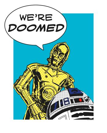 Papier peint - Star Wars Classic Comic Quote Droids - Taille : 40 x 50 cm 1