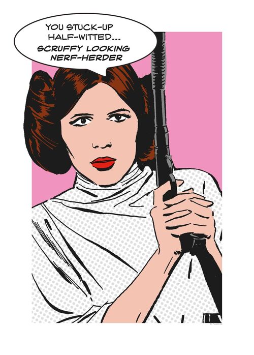 Wandbild - Star Wars Classic Comic Quote Leia - Größe: 50 x 70 cm