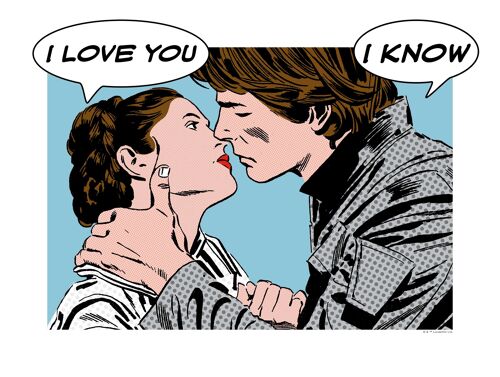 Wandbild - Star Wars Classic Comic Quote Leia Han - Größe: 40 x 30 cm