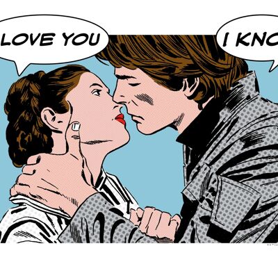Mural - Star Wars Classic Comic Quote Leia Han - Size: 40 x 30 cm