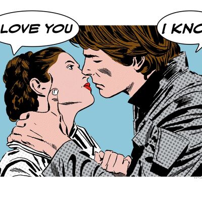 Papier peint - Star Wars Classic Comic Citation Leia Han - Taille : 40 x 30 cm