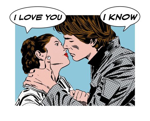 Wandbild - Star Wars Classic Comic Quote Leia Han - Größe: 50 x 40 cm