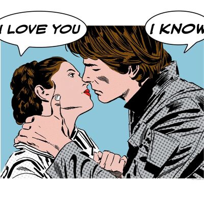 Wandbild - Star Wars Classic Comic Quote Leia Han - Größe: 50 x 40 cm