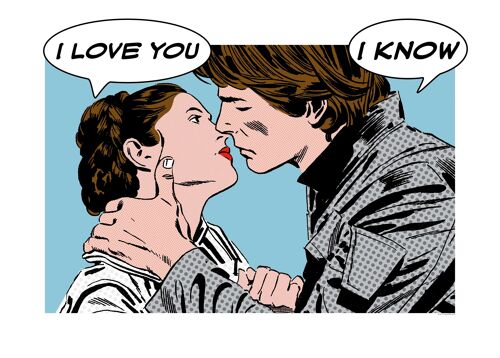 Wandbild - Star Wars Classic Comic Quote Leia Han - Größe: 70 x 50 cm