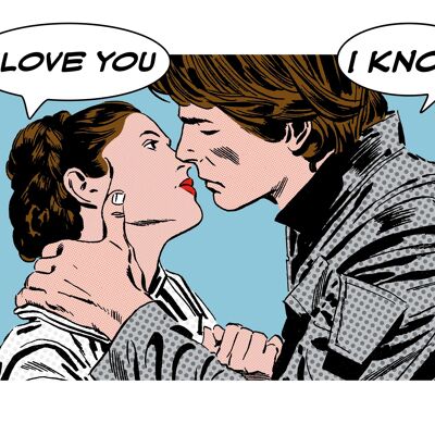 Wandbild - Star Wars Classic Comic Quote Leia Han - Größe: 70 x 50 cm
