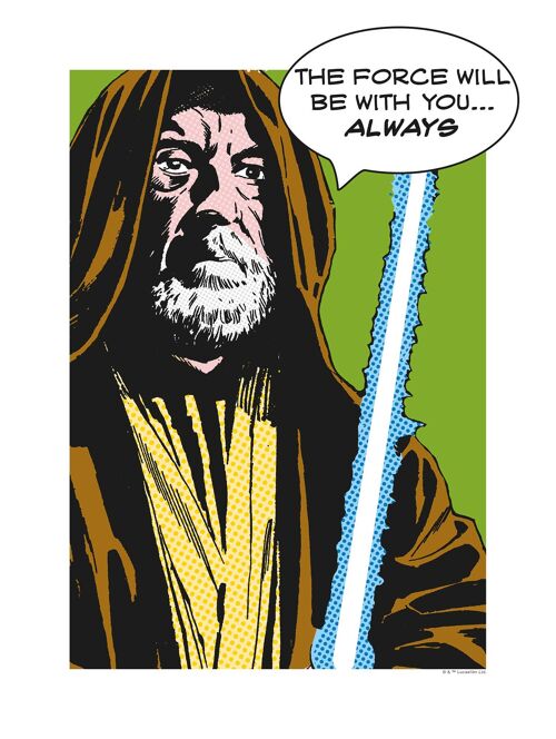 Wandbild - Star Wars Classic Comic Quote Obi Wan - Größe: 30 x 40 cm