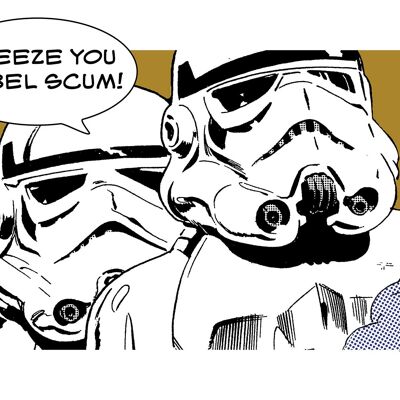 Wandbild - Star Wars Classic Comic Quote Stormtrooper - Größe: 70 x 50 cm