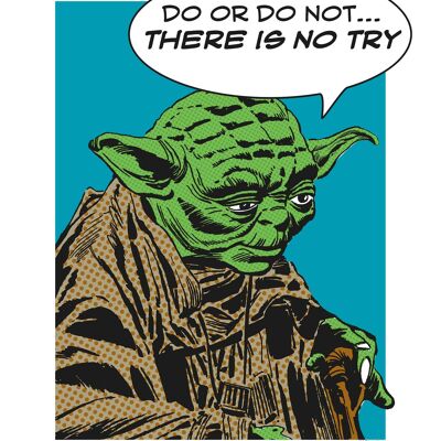 Wandbild - Star Wars Classic Comic Quote Yoda - Größe: 40 x 50 cm