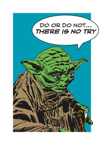 Papier Peint - Star Wars Classic Comic Citation Yoda - Taille : 50 x 70 cm 1