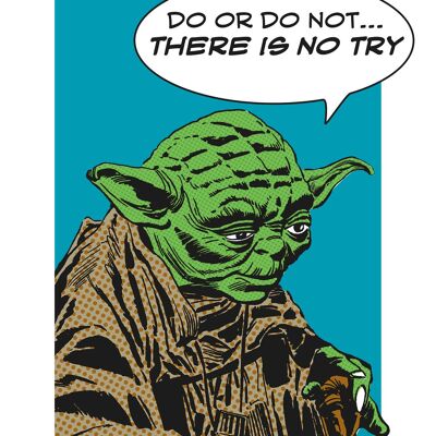 Wandbild - Star Wars Classic Comic Quote Yoda - Größe: 50 x 70 cm