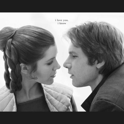 Mural - Star Wars Classic Leia Han Love - Medida: 70 x 50 cm