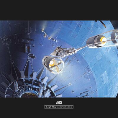 Wandbild - Star Wars Classic RMQ Death Star Attack - Größe: 70 x 50 cm