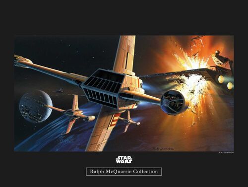 Wandbild - Star Wars Classic RMQ Endor Orbit War - Größe: 40 x 30 cm