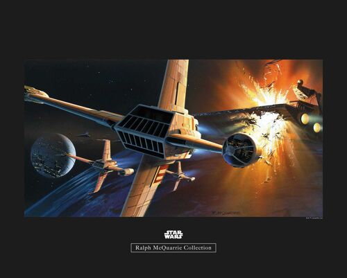 Wandbild - Star Wars Classic RMQ Endor Orbit War - Größe: 50 x 40 cm