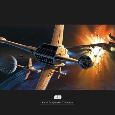 Wandbild - Star Wars Classic RMQ Endor Orbit War - Größe: 50 x 40 cm