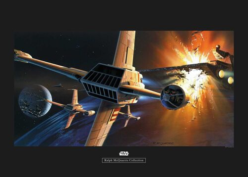 Wandbild - Star Wars Classic RMQ Endor Orbit War - Größe: 70 x 50 cm