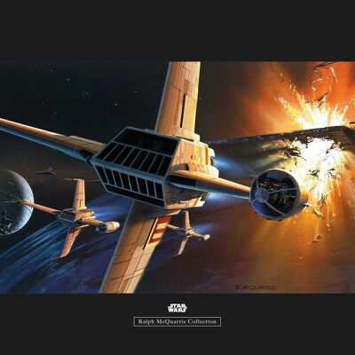 Wandbild - Star Wars Classic RMQ Endor Orbit War - Größe: 70 x 50 cm
