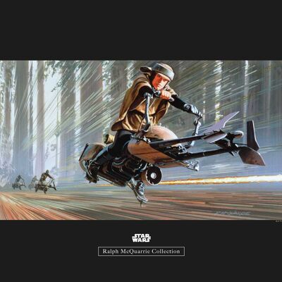 Wandbild - Star Wars Classic RMQ Endor Speeder - Größe: 50 x 40 cm
