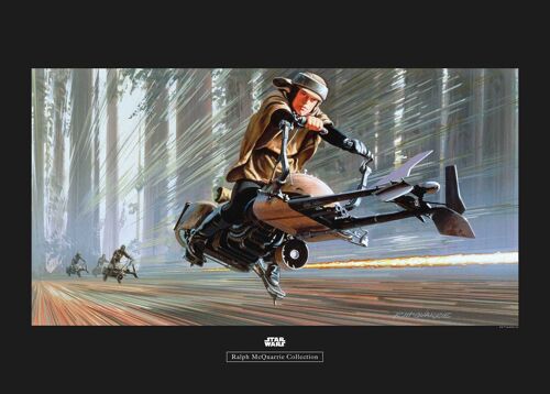 Wandbild - Star Wars Classic RMQ Endor Speeder - Größe: 70 x 50 cm
