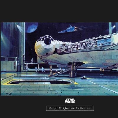 Wandbild - Star Wars Classic RMQ Falcon Hangar - Größe: 40 x 30 cm