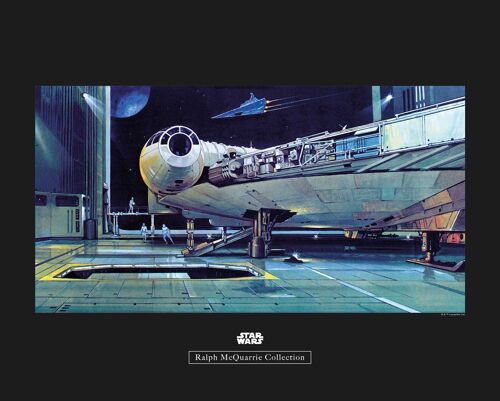 Wandbild - Star Wars Classic RMQ Falcon Hangar - Größe: 50 x 40 cm
