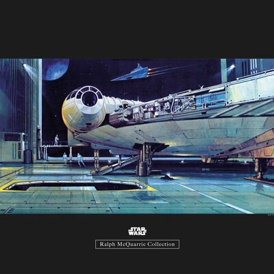 Wandbild - Star Wars Classic RMQ Falcon Hangar - Größe: 50 x 40 cm