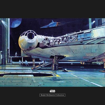 Wandbild - Star Wars Classic RMQ Falcon Hangar - Größe: 70 x 50 cm