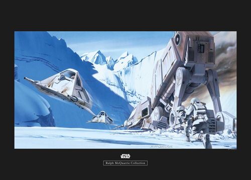 Wandbild - Star Wars Classic RMQ Hoth Battle Snowspeeder - Größe: 70 x 50 cm